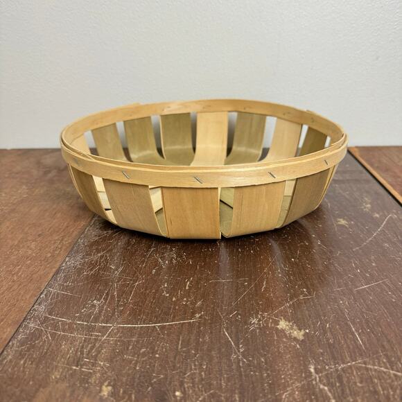 Round Shallow‎ Harvest Basket Vintage Retro Farmhouse Wall Decor - Picture 3 of 8